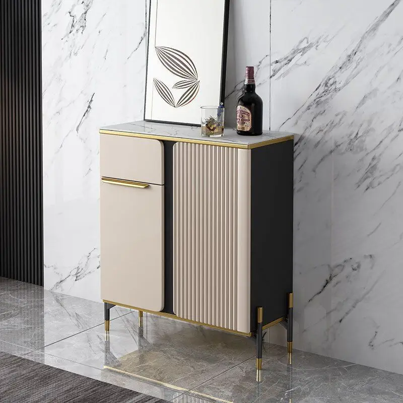 Light luxury rock slab dining side cabinet living room against the wall secret modern simple kitchen cupboard storage