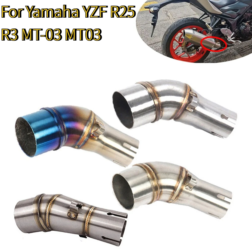 For Yamaha YZF R25 R3 MT-03 MT03 Motorcycle Exhaust 51mm Exhaust System Connected To The Muffler Modified Slip-on Mid-section