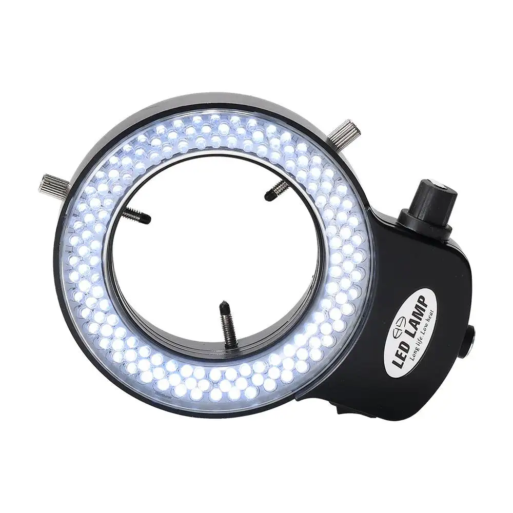 HAYEAR 6500K Adjustable 144 LED Ring Light Illuminator Lamp For Industry Stereo Microscope Lens Camera Magnifier 110V-240V Adapt