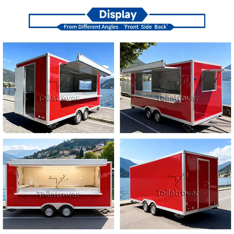 Custom Retro Food Trailer Cart Donut Dessert Street Outdoor Food Trailer Crepe Ice Cream Commercial Food Truck Para Dulces