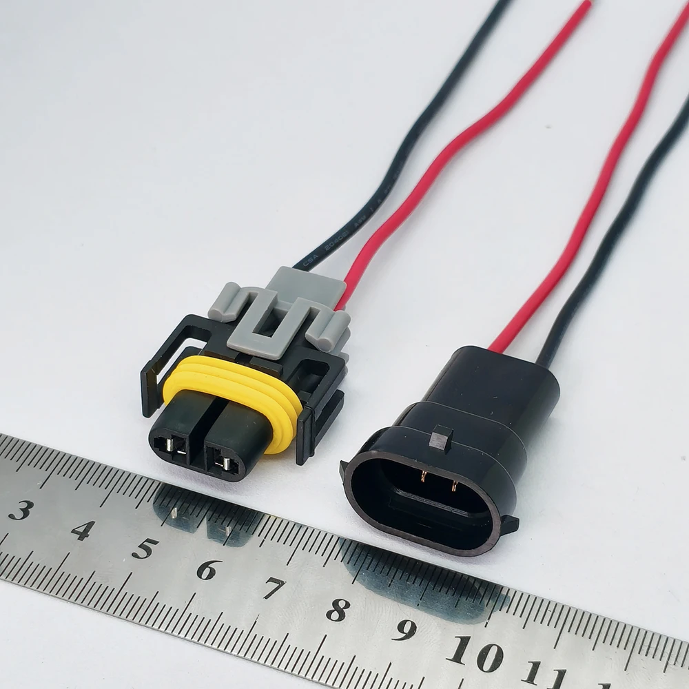 1 Stück 2-Pin H8 H9 Xenon-Lampen Blinker Nebelscheinwerfer Steckverbinder Männlich Weiblich mit 15cm Kabelbaum Adapterkabel – Detail 4