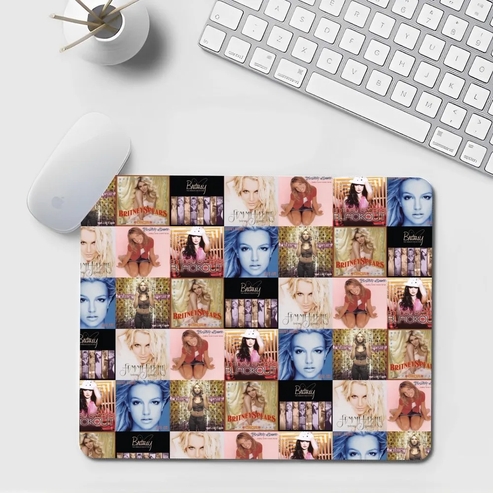 Singer Britney Spears Non-slip Lockedge Cartoon Anime Gaming Mouse Pad Keyboard Mouse Mats Smooth Company for PC Computer Table