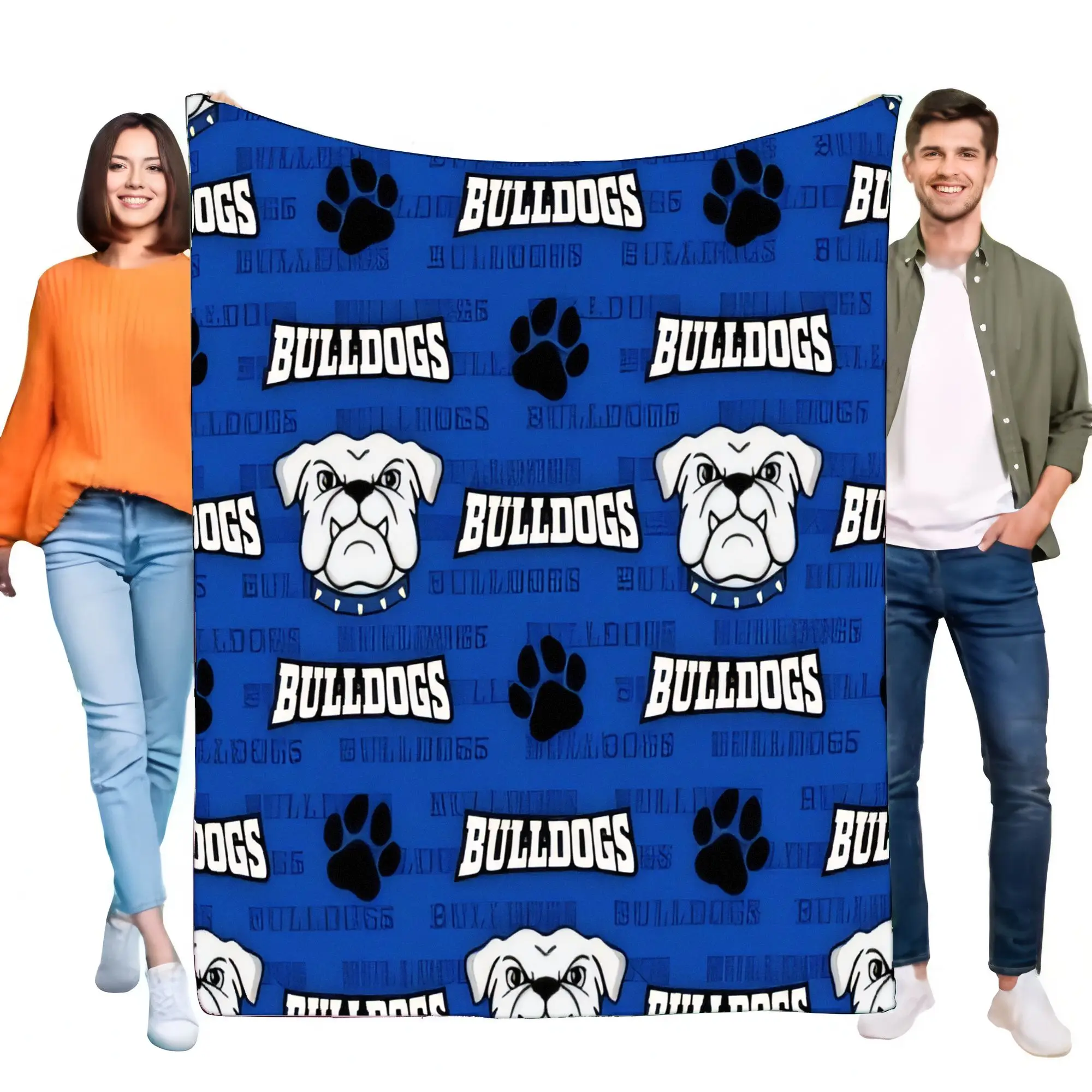 Bulldogs Fleecedecke, weicher Überwurf für Couchbett, gemütliche, leichte Decke für Fans, perfektes Geschenk für Hundeliebhaber, warm und stilvoll