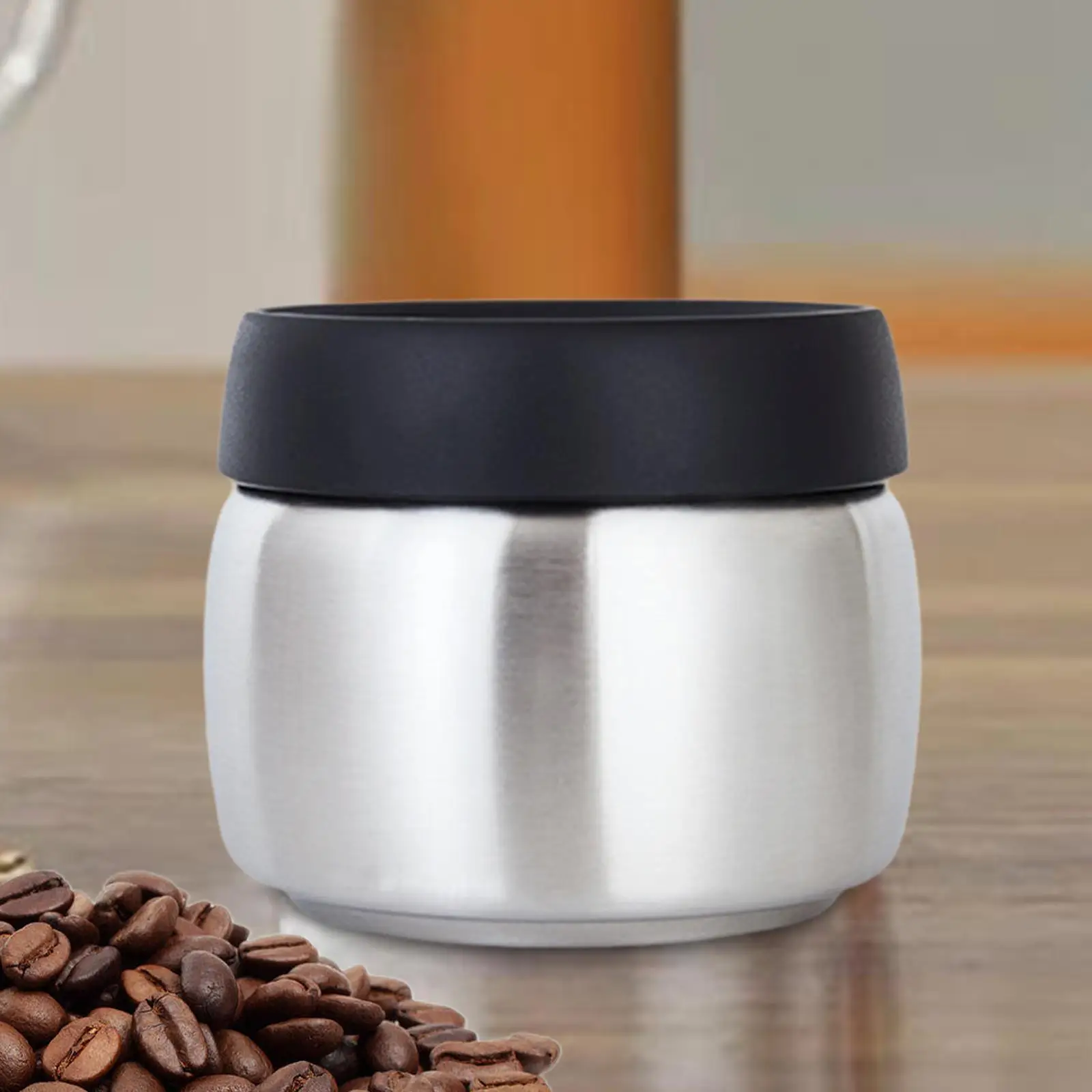 Coffee Container Vacuum Sealed Stainless Steel Airtight Storage Jar Manual Air Discharge for Coffee Tea Sugar Sauces Pantry