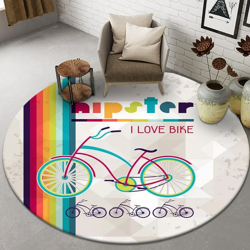 Carpet Door Mat Anti-Slip Chair Round Children Living Room Planet Ball Pattern Boy Play Bedroom Bedside Rug