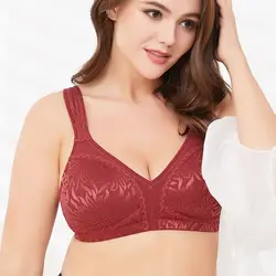Wingslove Women Wireless Minimizer Bra, Full Coverage Gathered Lingerie, Adjustable Straps, Large Size Brassieres (48 E F G H)