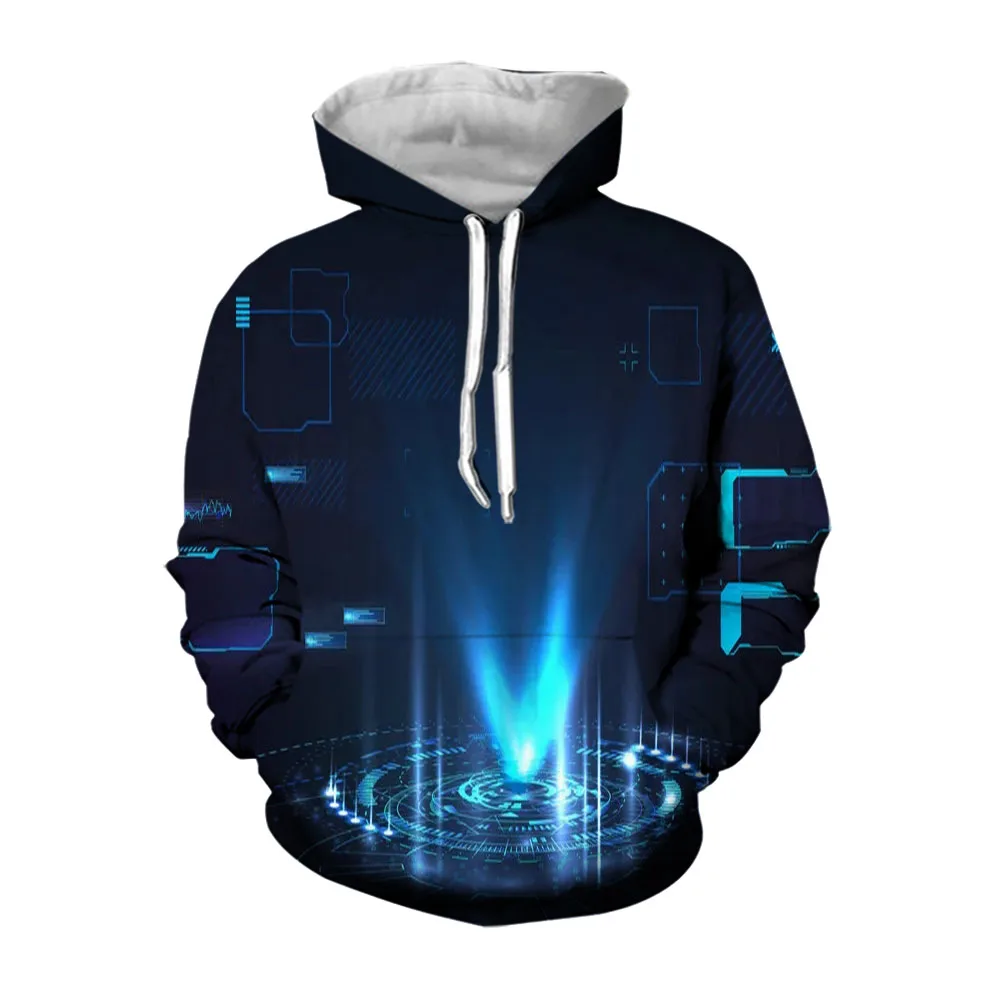 Jumeast Futuristic Hoodies For Men Cyberpunk Clothes Hooded Sweatshirts Flipper Zero Hacker Length Sleeve Hoodie Mens Techwear