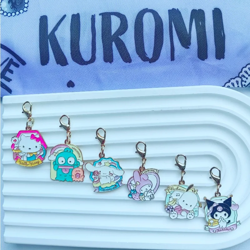 

Sanrio Hello Kitty Cartoon Keychain Anime Kuromi Melody Girl Bag Pendant Student Cute Backpack Decoration Wallet Children's Gift