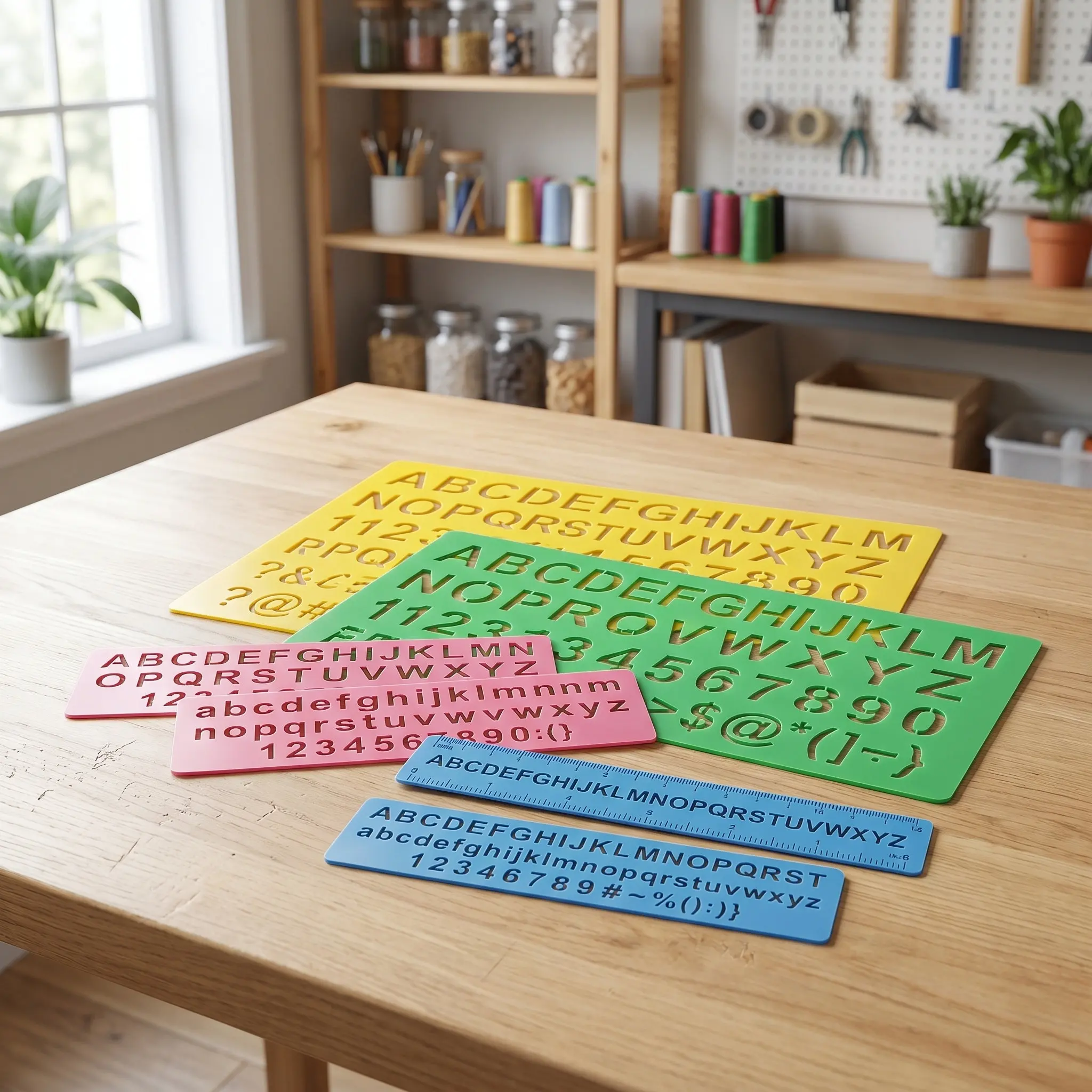Letter S Art Craft - Conjunto de 2 réguas com estênceis