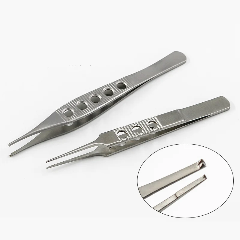 Oogheelkunde Microscopie Instrument Pincet Doe je bijt Pincet Schoonheid Plastic gereedschap Dubbel ooglid Roestvrij staal getand