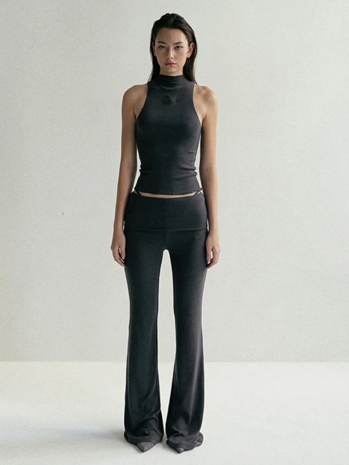 Red Flared Pants Women's Design Sensation Casual Long Trousers Trendy Layered Pants Natural Waist Other Material 100%