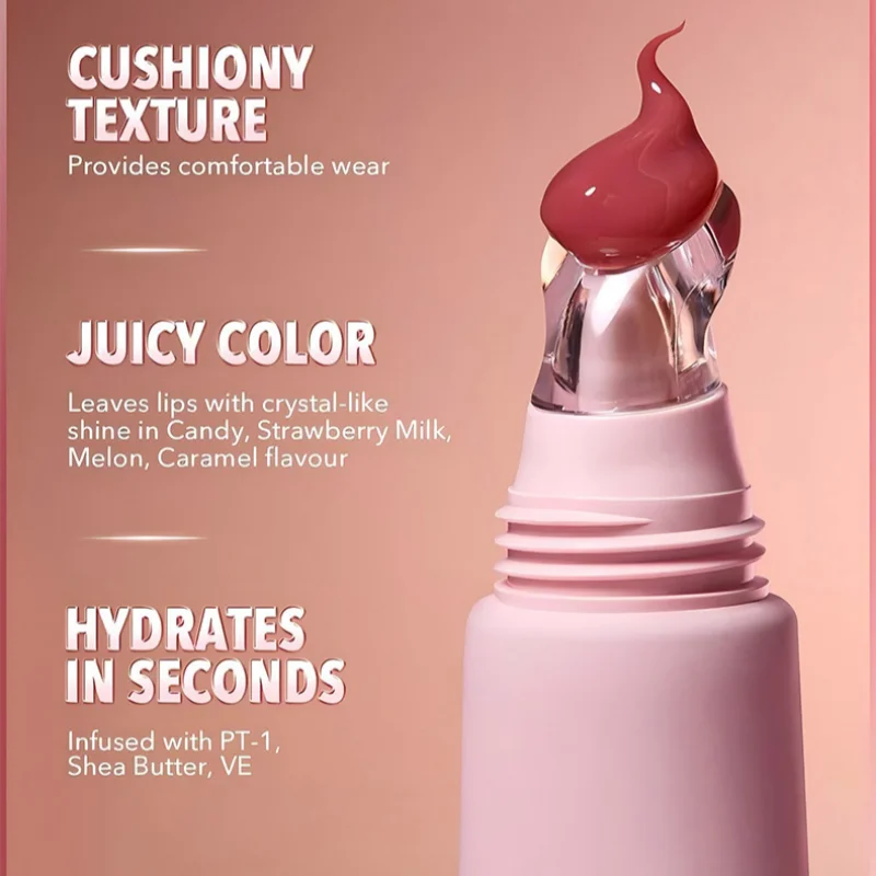 Brillant à lèvres miroir à Tube souple, repulpant, hydratant, Transparent, cosmétiques de beauté, maquillage