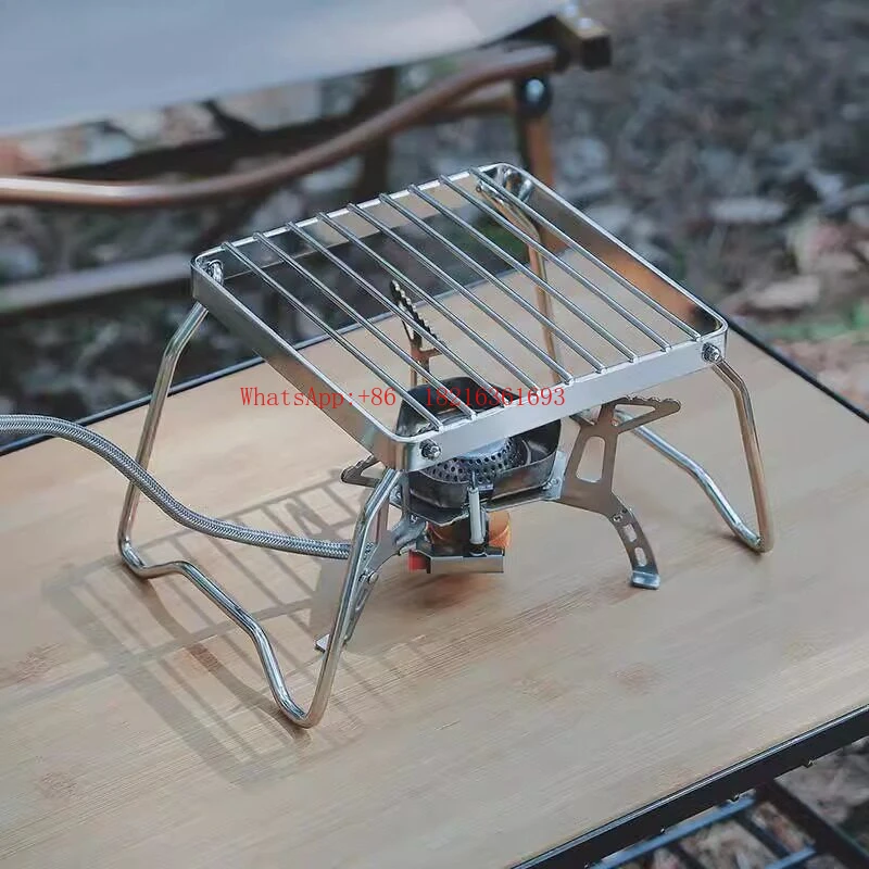 Outdoor 304 Stainless Steel Stove Stand Portable Folding BBQ Grill Small Mini Gas Stove Stand