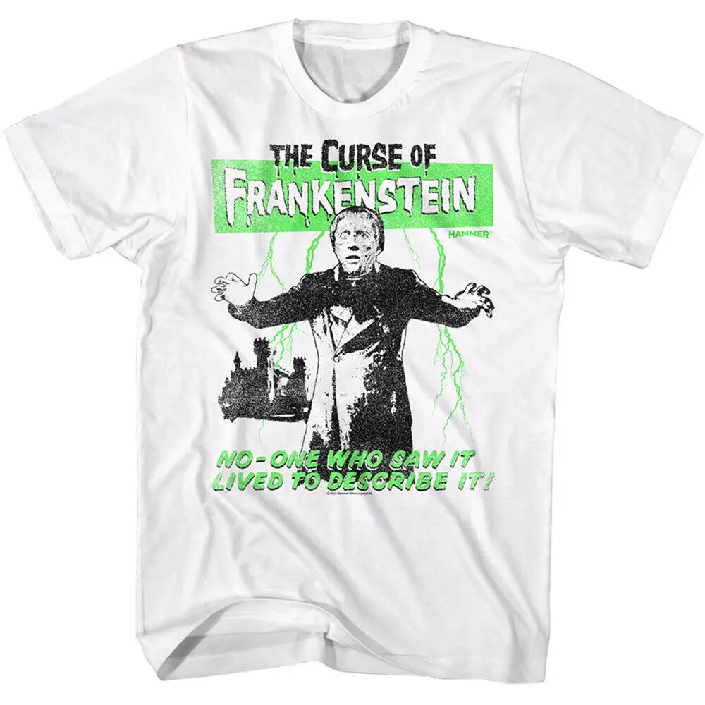 Hamer Horror Dracula T-Shirt Vloek Van Frankenstein Officiële Nieuwe Witte Sm-5xl