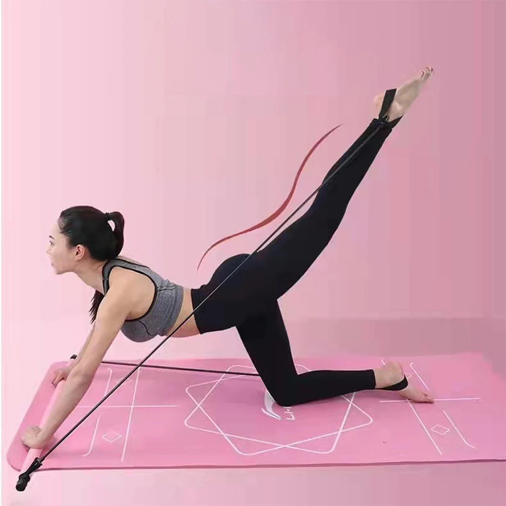 Portable Yoga Pilates Bar Stick with Resistance Bands Multiple Training Methods for Home Workout Equipment