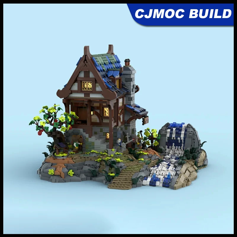 2894pcs MOC Medieval Blacksmith Stream Model Building Blocks Assembling Building Brick Set Children's Toys Gift MOC-186959