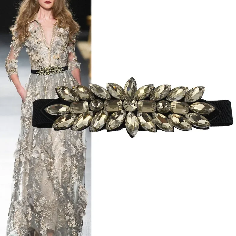 2024 New Belt women's handmade inlaid rhinestone crystal decorative dress with dress waist seal