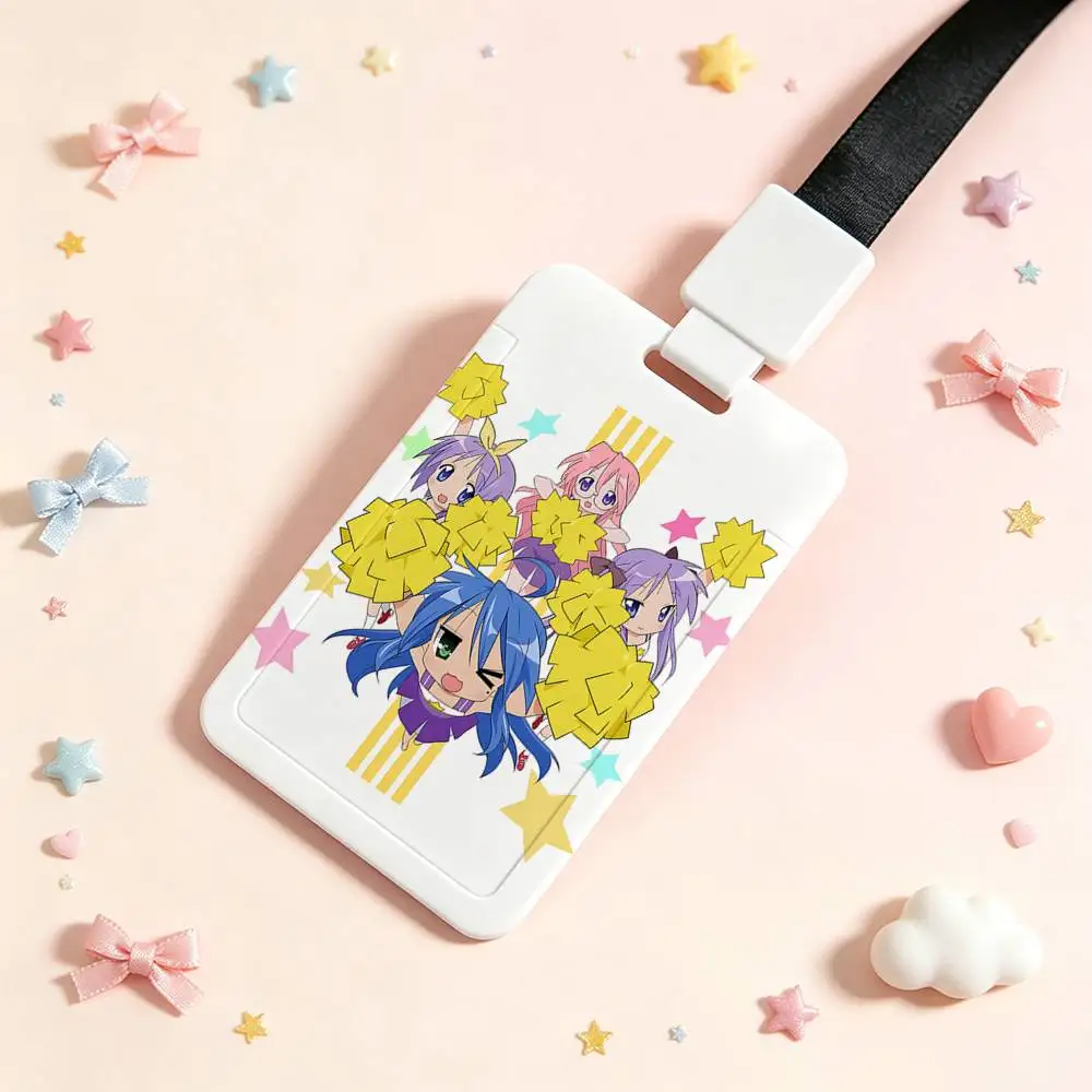 Cute Anime L-lucky Star NFC Contactless Sliding Card Sleeve For Student Cards, Bus Cards, ID Cards, And Work Permits