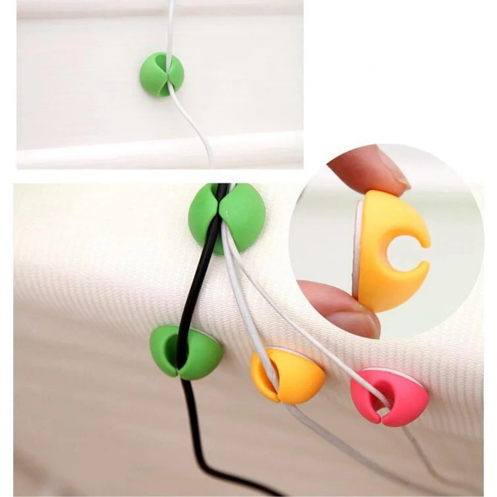 

6pcs Desktop Cable Organizer Clips Portable Wire Management For Home Office Wall Use Adhesive Cable Fixation Holder For Usb