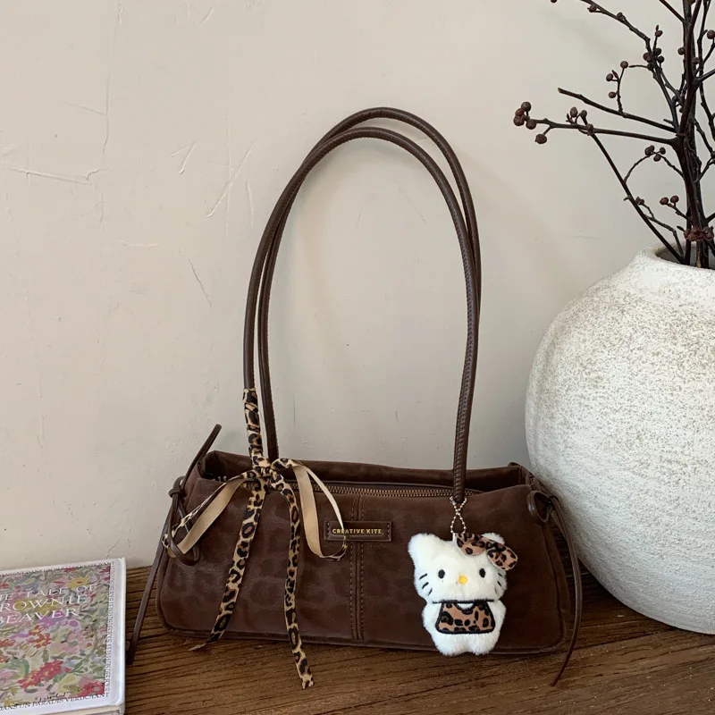 العصرية والمتطورة الرجعية ليوبارد طباعة حقيبة يد للنساء 2025 وصول جديد تنوعا حقيبة كتف سعة كبيرة حقيبة فرنسية