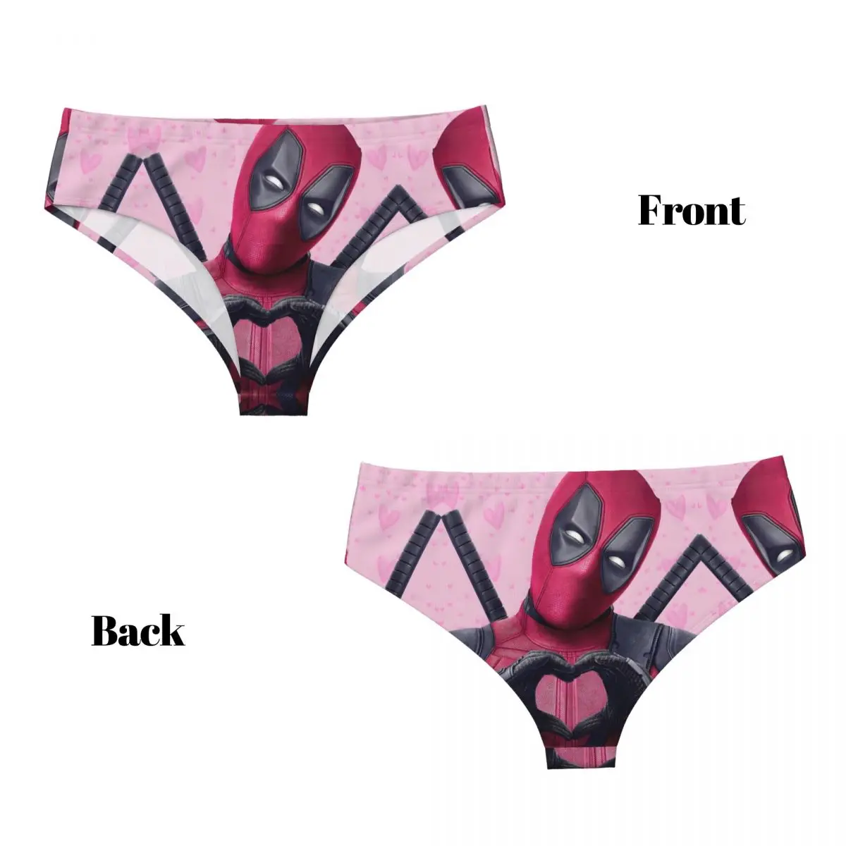 Donne personalizzate Deadpool Film Love Mutandine Intimo femminile Morbido cartone animato Slip divertenti Mutande