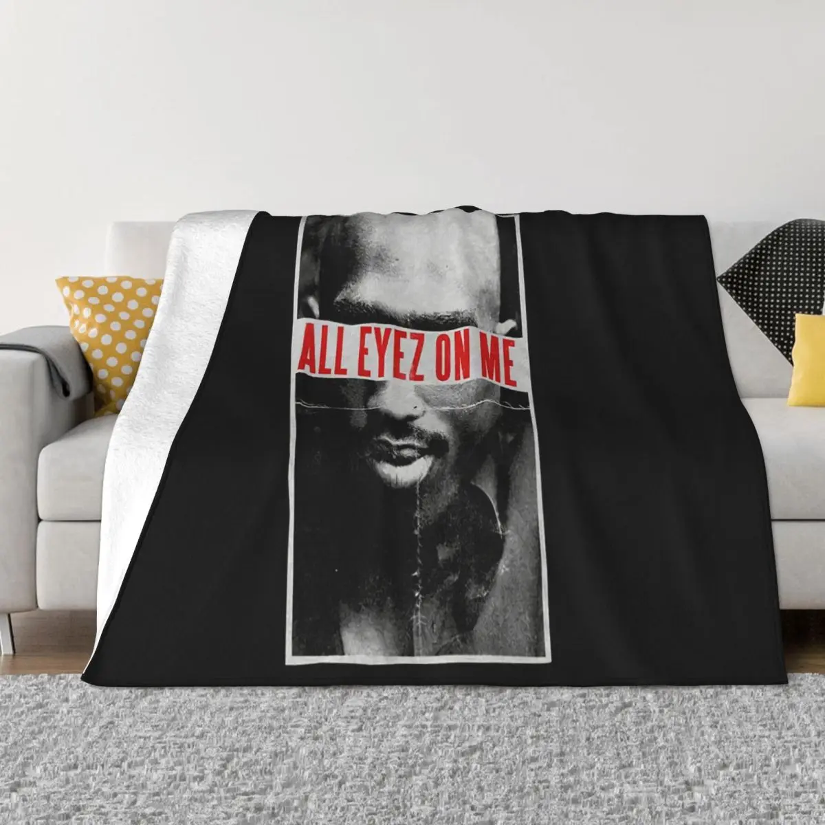 Tupac Shakur 2Pac All Eyez On Me Rap Death Row For Men Great Quality Adults Basic Hip Hop Throw Blanket