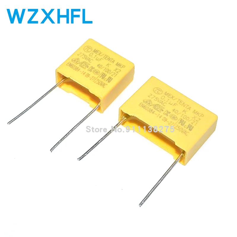 10Pcs 275VAC capacitor X2 series X2 275V 0.1uF 100nF 104K 15mm Polypropylene film capacitor