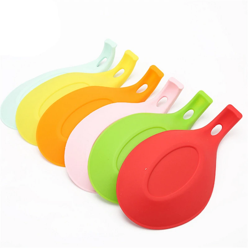 1Pc Silicone Spoon Holder Pad Placers Insulation Mat Non-Slip Heat Resistant Placemat Coaster Tray