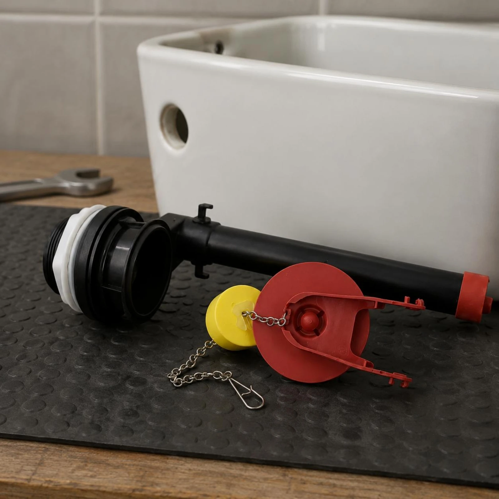 Toilet Cistern Flush Valve Assembly Leak Proof Split Flush Valve Assembly Two-Piece Toilet Repair Kit Corrosion Resistant