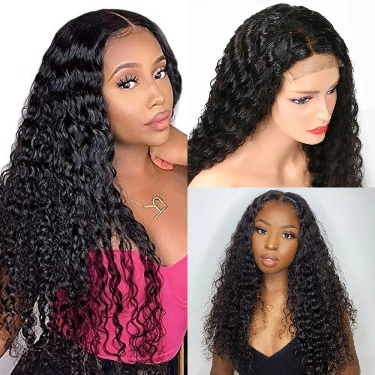 

Wear Go Deep Wave 4x4 HD Lace Closure Wig with Pre Plucked Hairline Cut Curly Glueless Wigs Human Hair Ready to Wear For Women