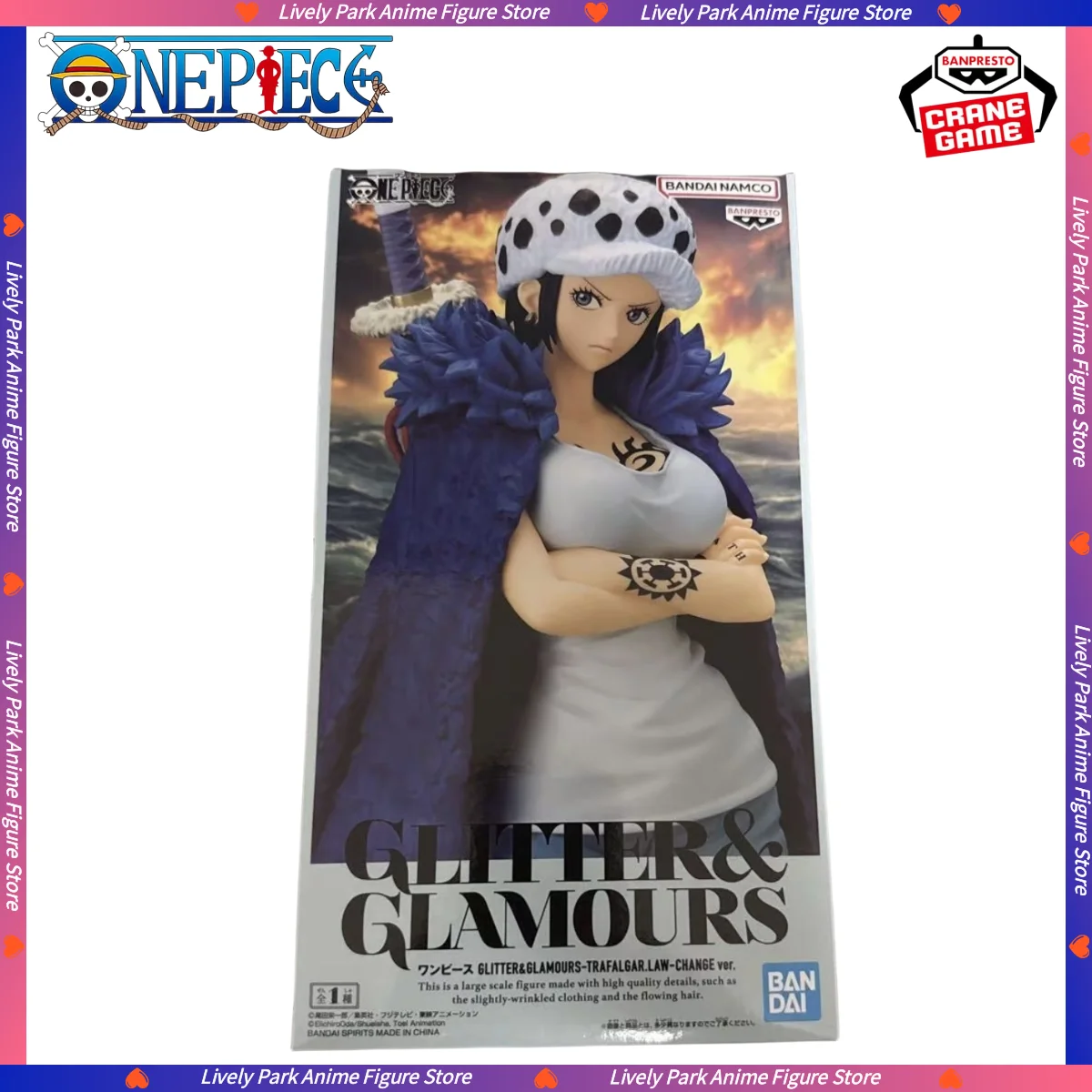 

BANDAI Original ONE PIECE GLITTER&GLAMOURS TRAFALGAR.LAW CHANGE ver. Anime Action Figures Children Collectible Toy Festival Gift