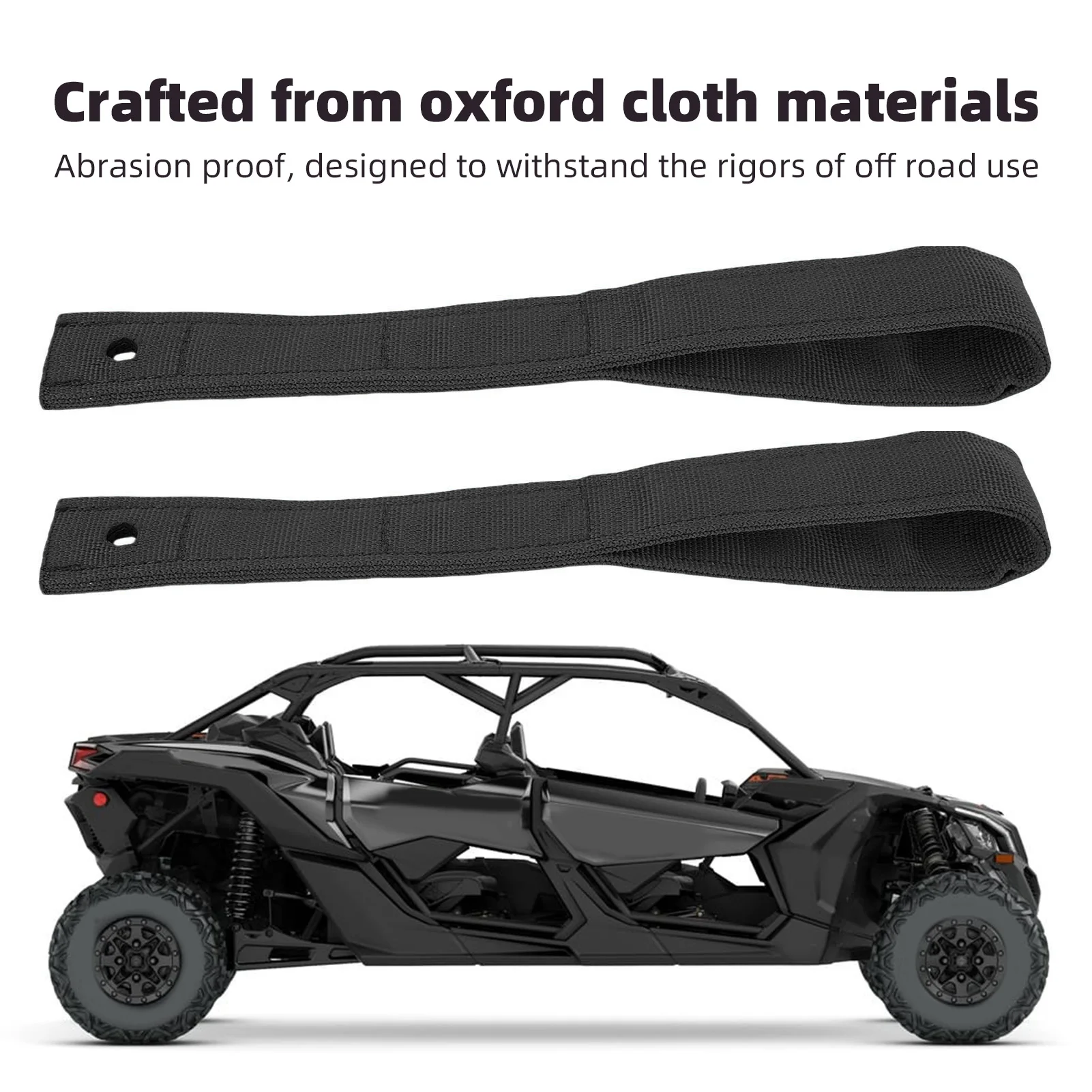 2 Pcs Heavy Duty Belt Oxford Cloth UTV Door Handle Pull Straps High Strength Wear Resistant Add Protection for Maverick X3