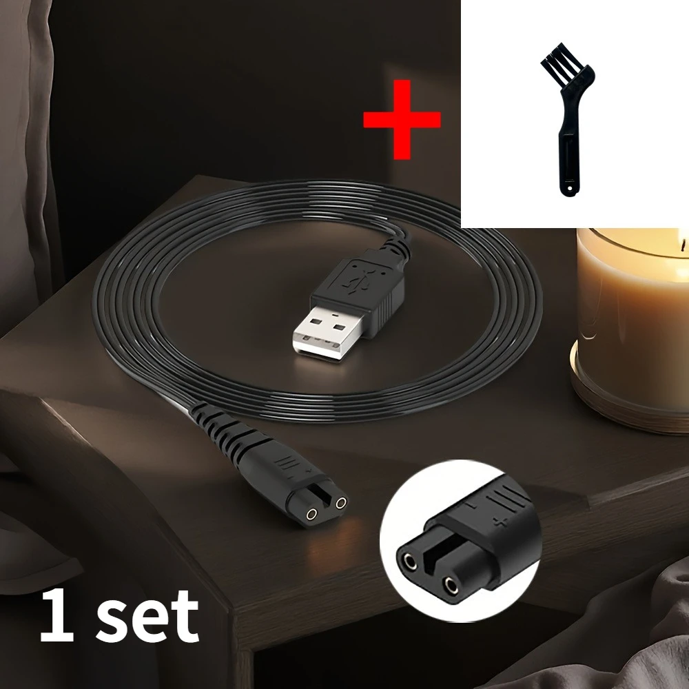 USB Charging Cable for Hatteker Hair Clipper & Trimmer – 5V Power Cord Compatible with RFC-598/588/690/RSCX-7568, Includes Bonus Cleaning Brush