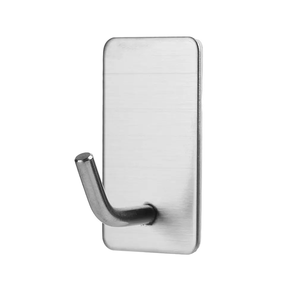 Stainless Steel Wall Hook Self Adhesive Sticky Kitchen Home Bathroom Key Bag Hanger Storage Hanging Holder Waterproof Towel Rack