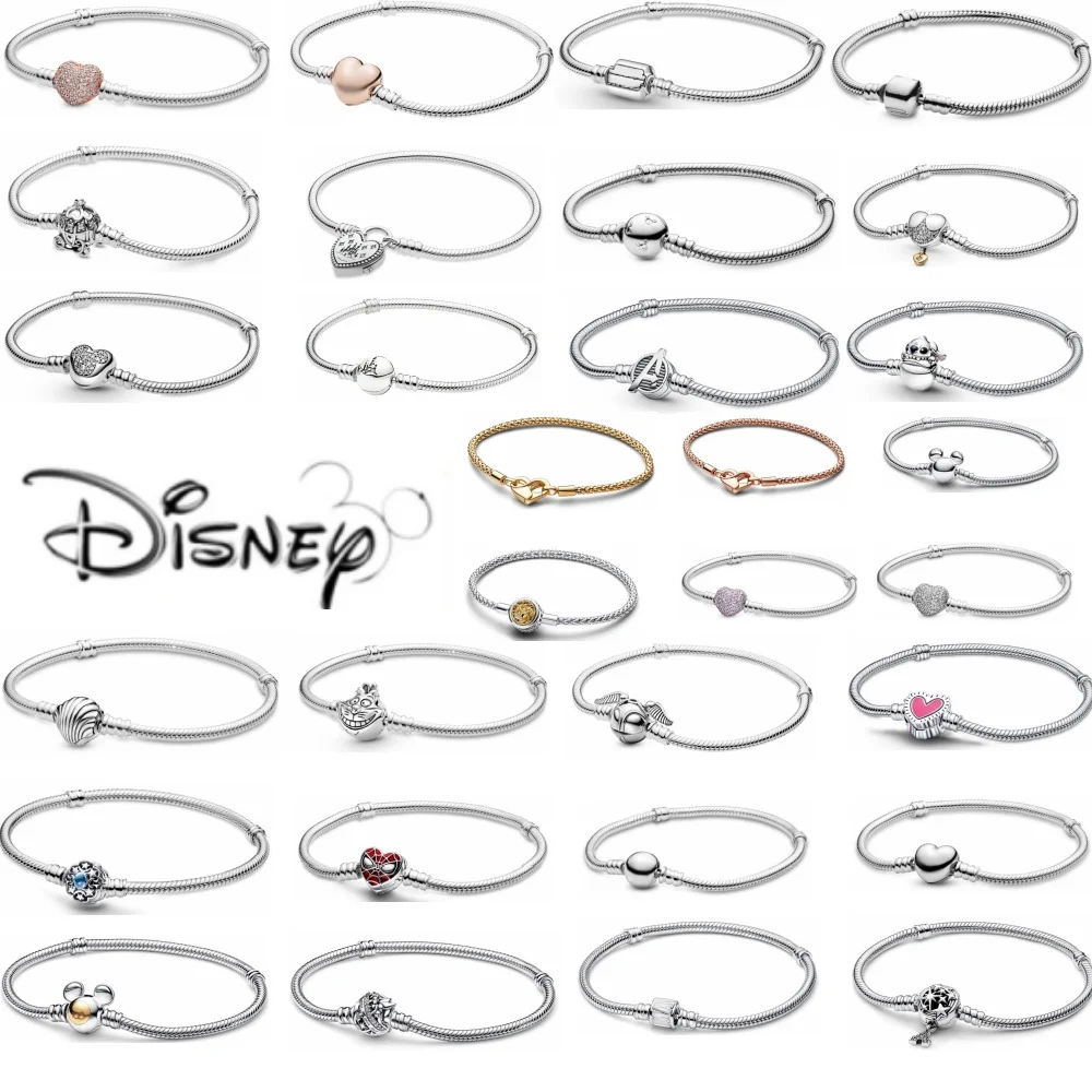 Disney Bracelet Snake Bone Chain Fit Pandora Pendant Jewelry Women's Fashion Bracelet Valentine's Day Gift