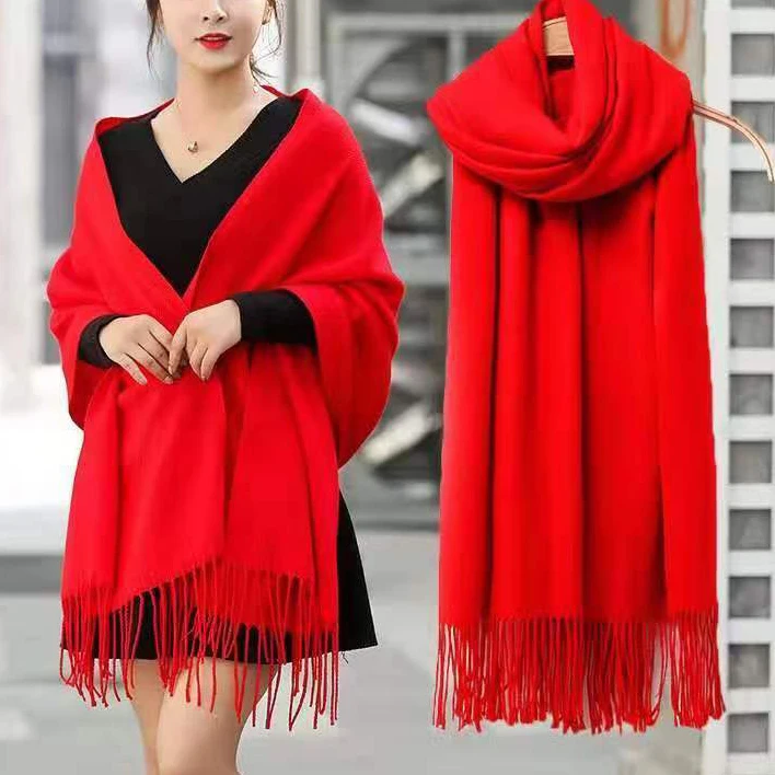 FKYBDSM Women's Scarf Pashmina Shawls Wraps Of Evening Dresses Travel Office Winter Wedding Cashmere Feel Large Scarves