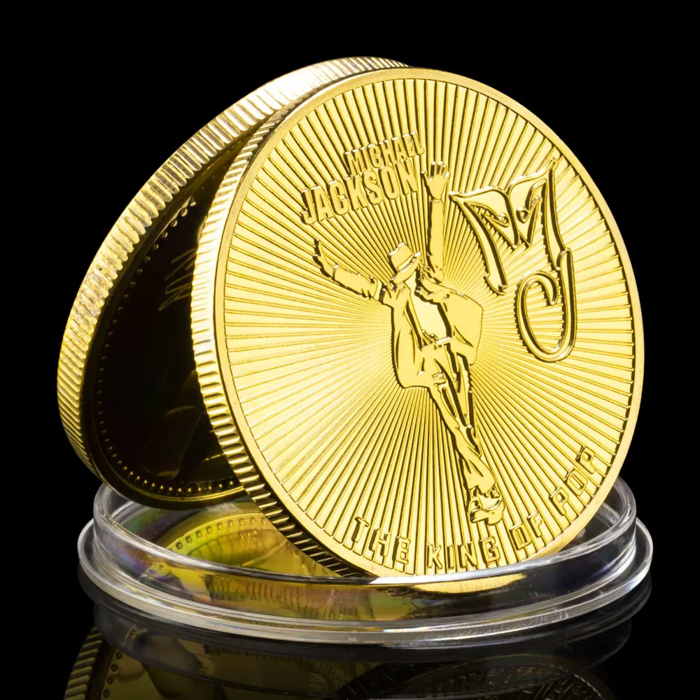 The King of POP Micheal Jackson (1958-2009) Souvenir Coin Collectible Gold Plated Basso-Relievo Commemorative Coin