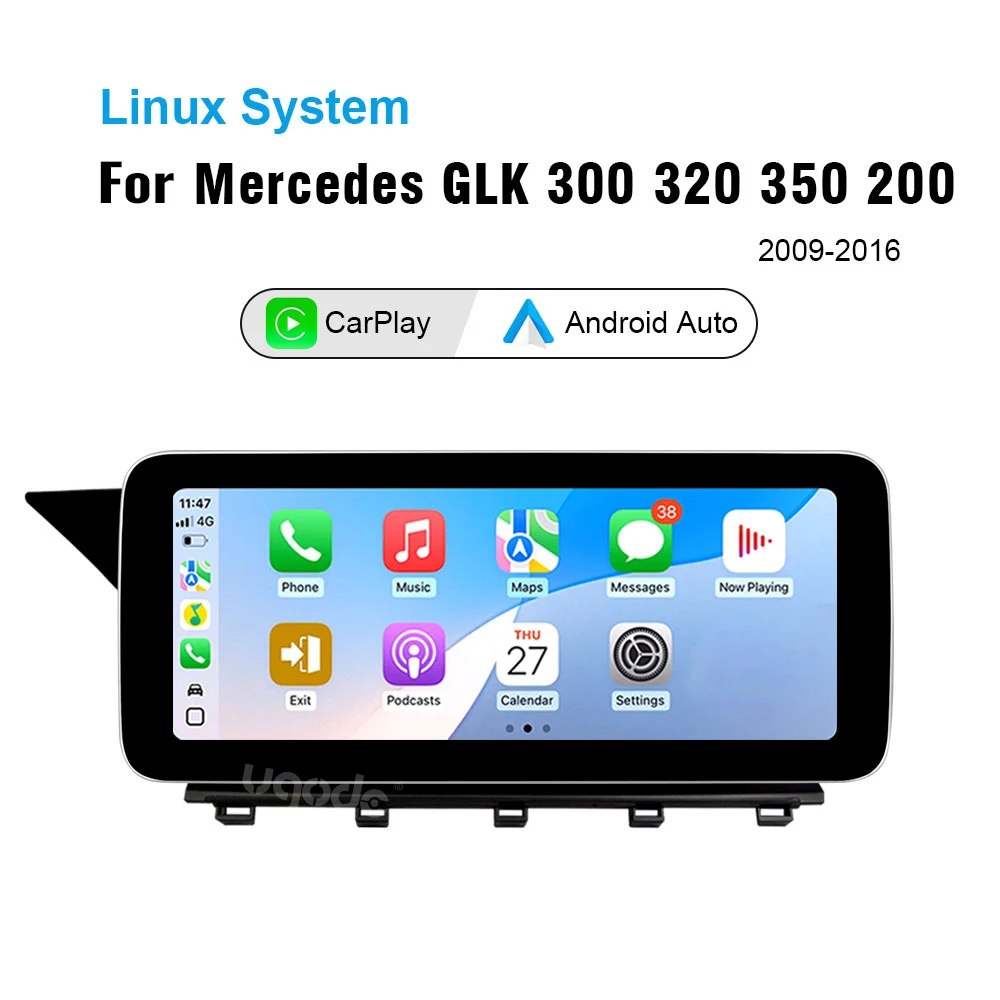 Linux CarPlay Android Auto Screen Car Radio Upgrade for Mercedes Benz GLK 300
