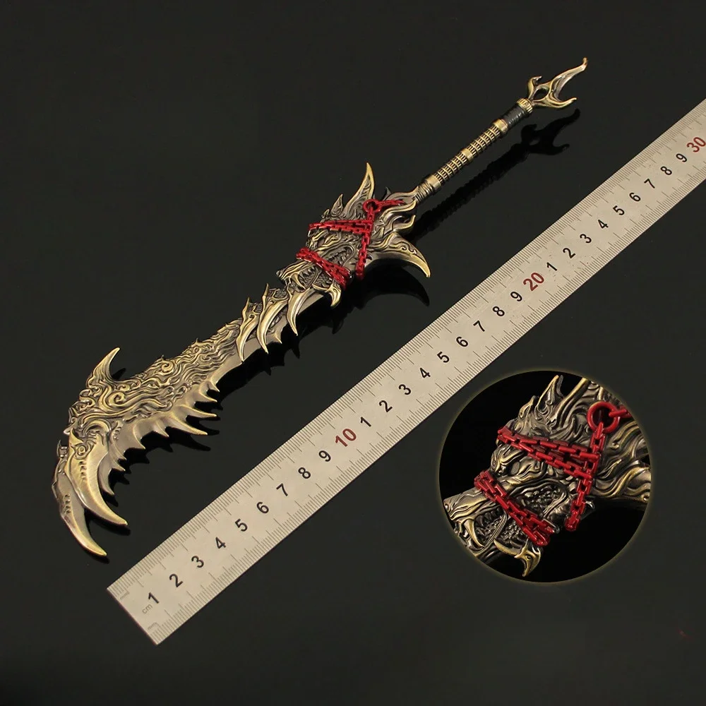 30cm/11.8in naraka lobo largo senhor espadas facas samurai de aço real cosplay anime arma modelo katana festa de natal presentes do menino