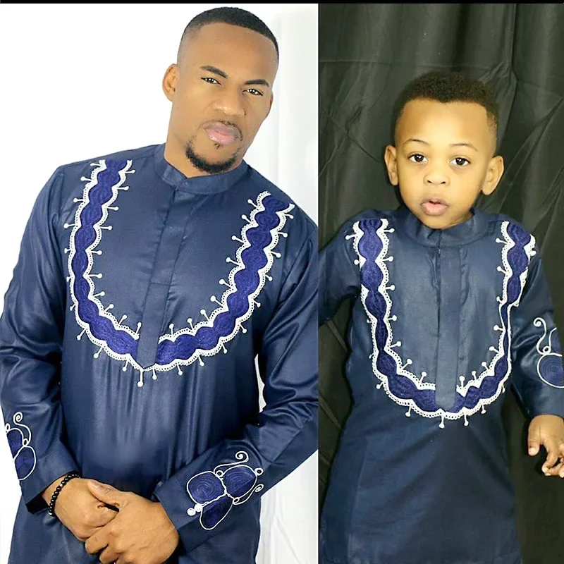 African Dresses For Women Soft Material Embroidery Design For Baby Boy Top With Pants