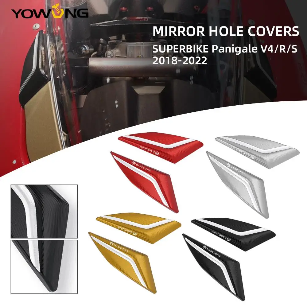 

Motorcycle Left Right Rearview Rear Mirror Cover For DUCATI SUPERBIKE Panigale V4 R S 2018 2019 2020 2021 2022 CNC Aluminium