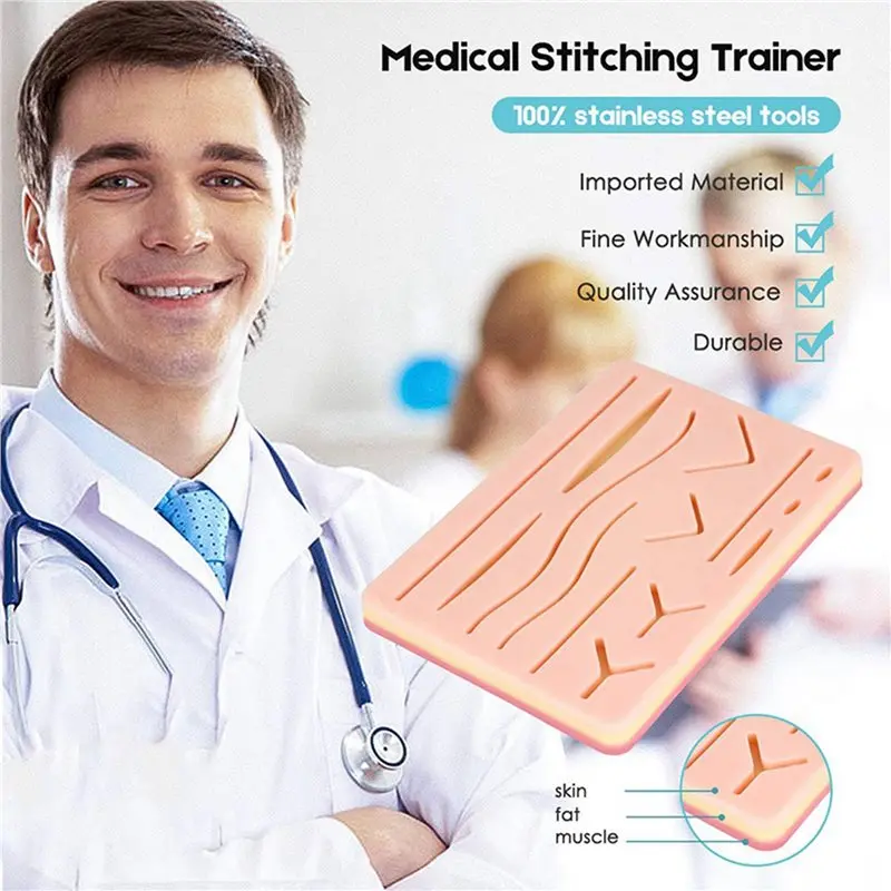 Exquisite-5X Complete Suture Kit For Students,Including Silicone Suture Pad And Suture Tool Practice Suture Kit