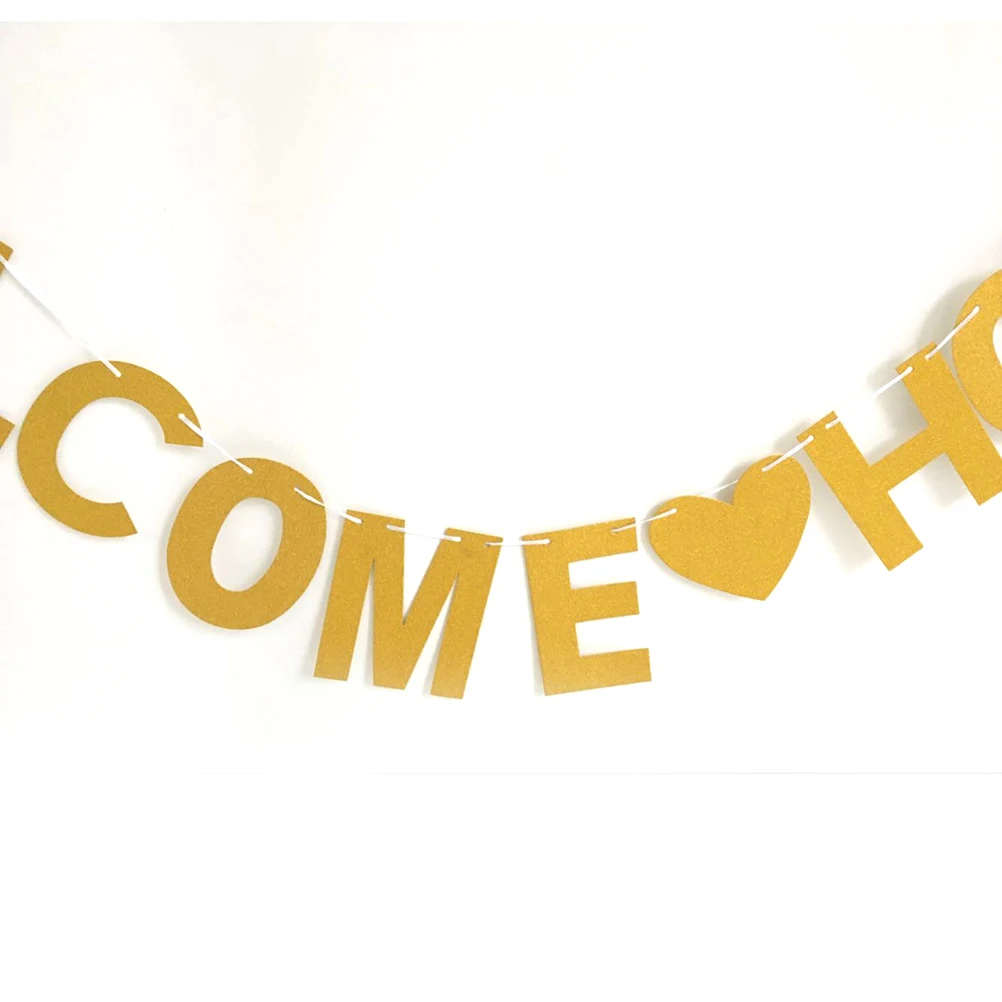 

3 M Glitter Powder Welcome Home to Pull Flowers Baby Xmas Garland Decorative Bunting