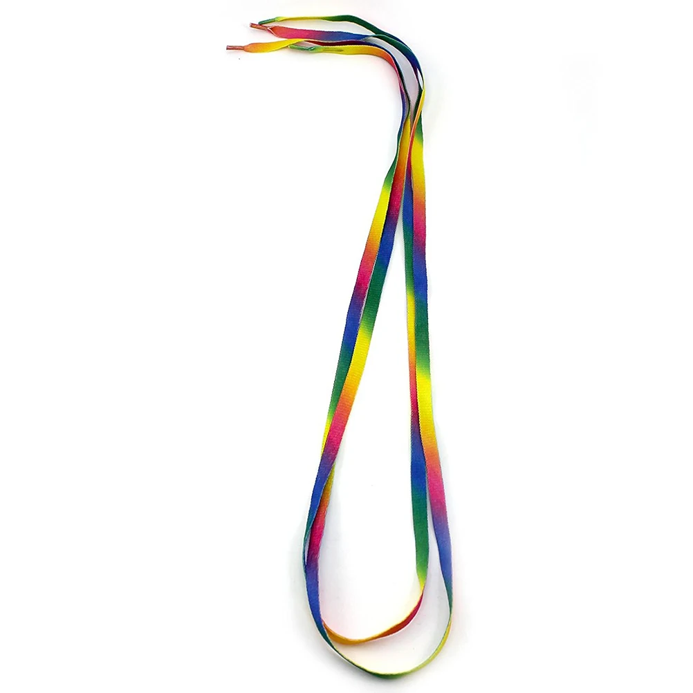 

Rainbow Shoelaces 6 Pairs Flat Laces for Sneakers Athletic Shoes Kids Toddler Elastic Proper Length Polyester Cotton Durability