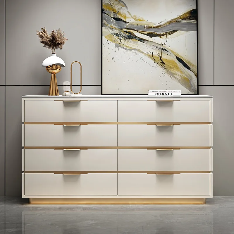 

Итальянский минималистичный шкаф из массива дерева с восемью отделениями, роскошный шкаф для хранения вещей в спальне, шкаф с шестью ящиками для столовой или прихожей.