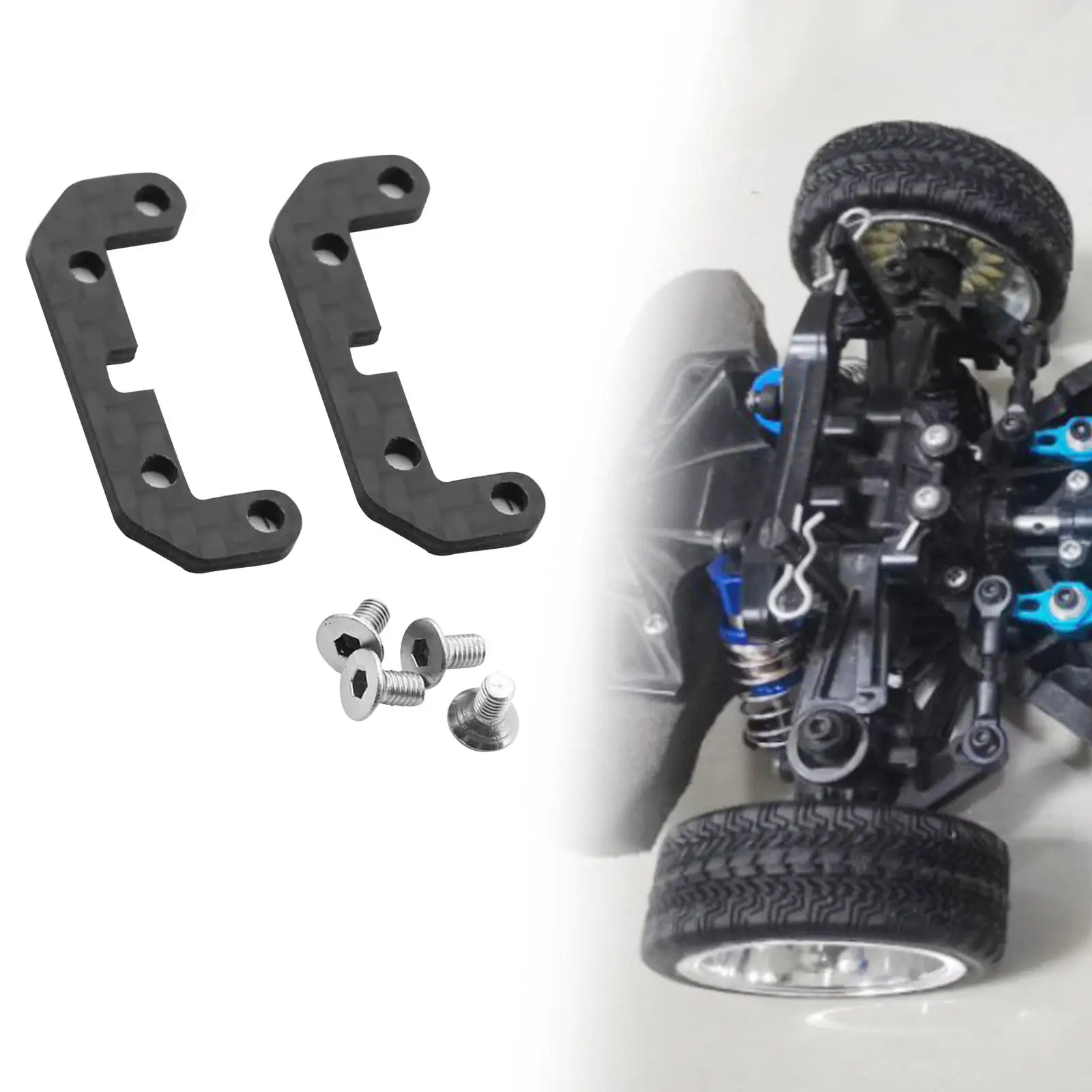 Universal Carbon Fiber Anti Roll Bar Mount Fixed Seat for TT02 54514 1/10 RC Car Chassis Holder