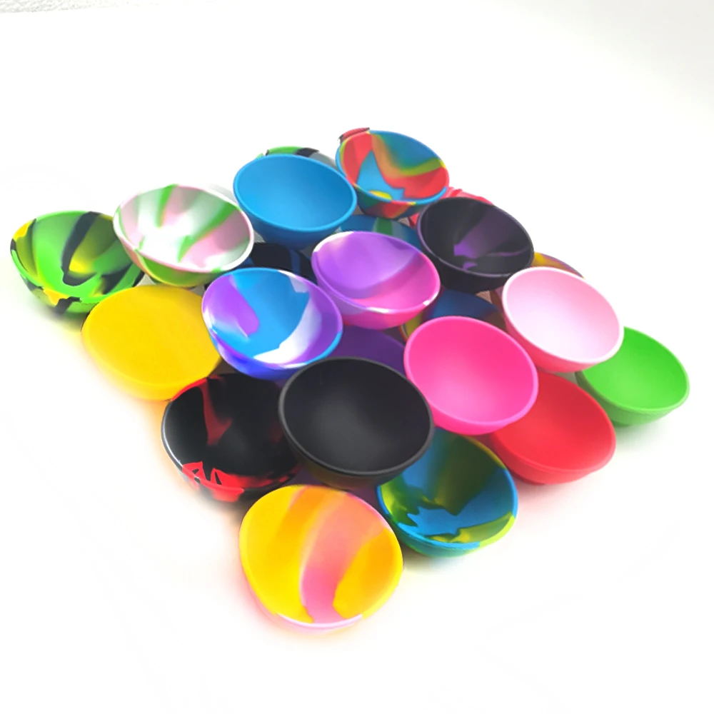 100Pcs 67mm Silicone Bowl Gourds Multiple Color Container Jar Tobacco Herb Smoking Kitchen Smoke Storage Box Home Accessories