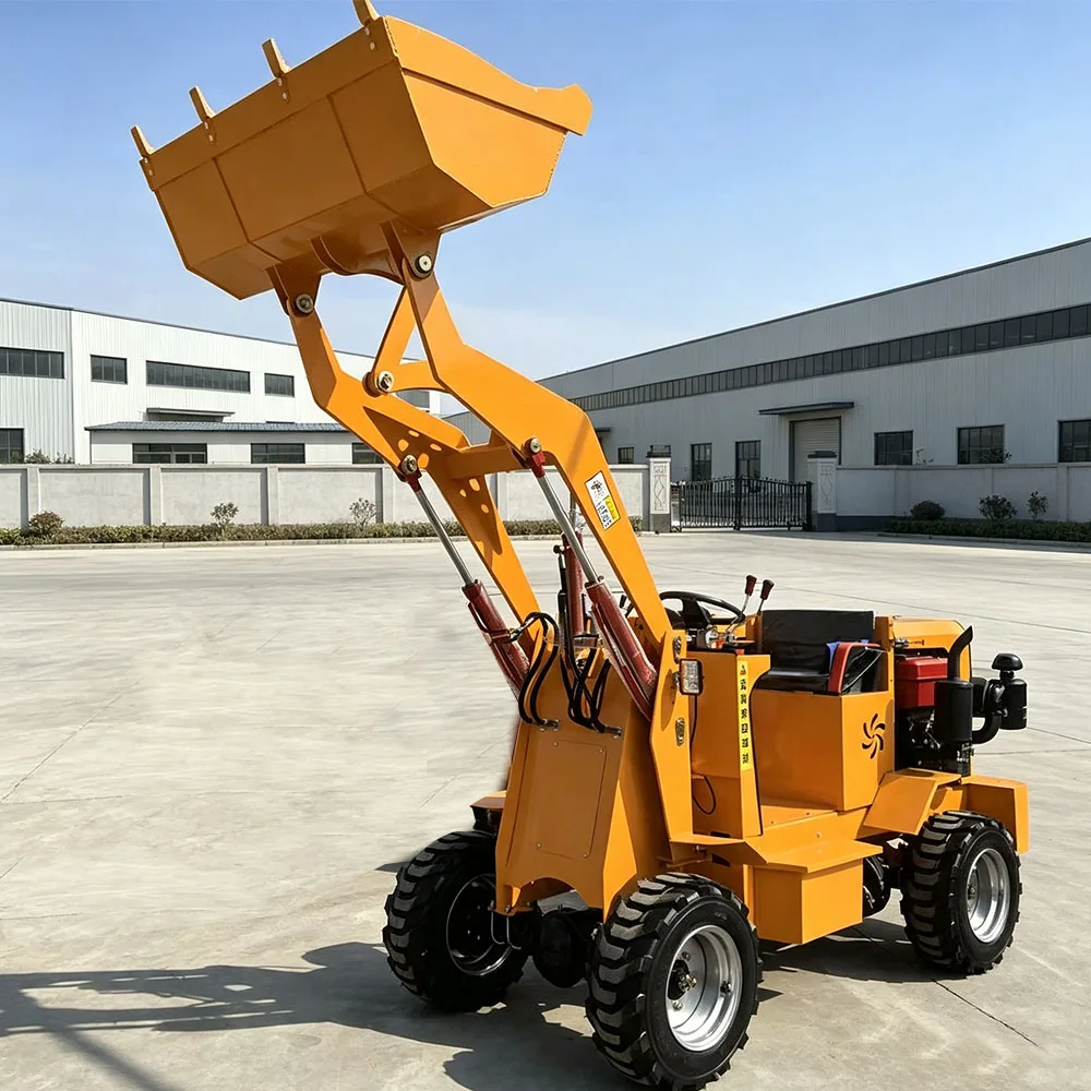 Hot Sale Mini Wheel Loader 700kg 800kg Compact Loader for Farm with Hydraulic Bucket