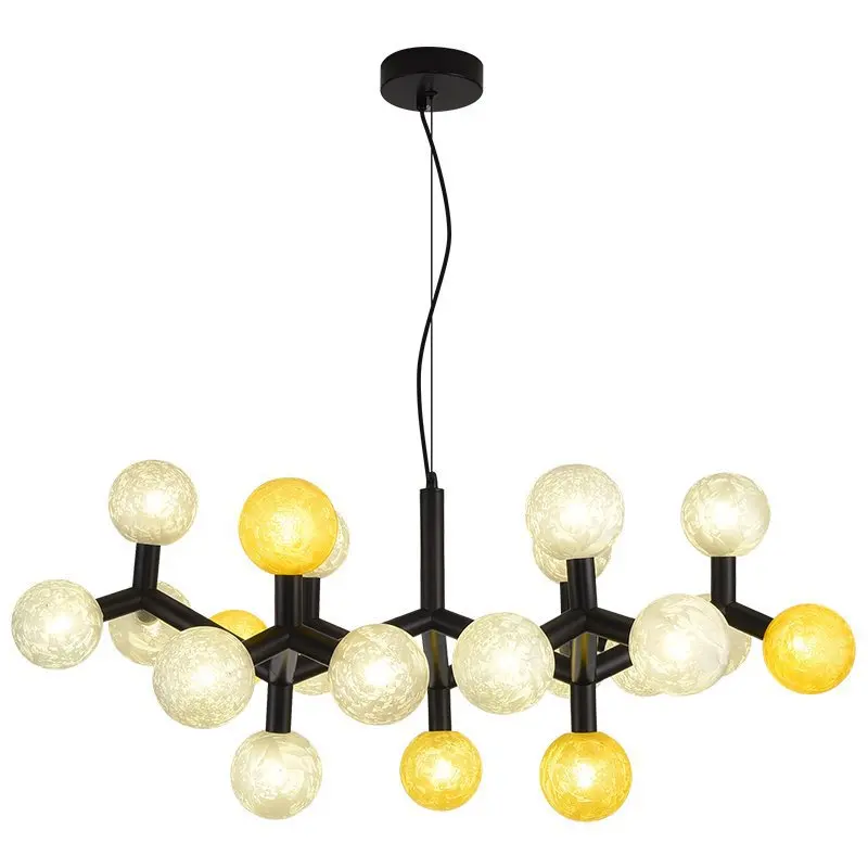 

Modern simple light luxury living room main lamp glass chandelier, atmospheric personality creative bedroom dining room