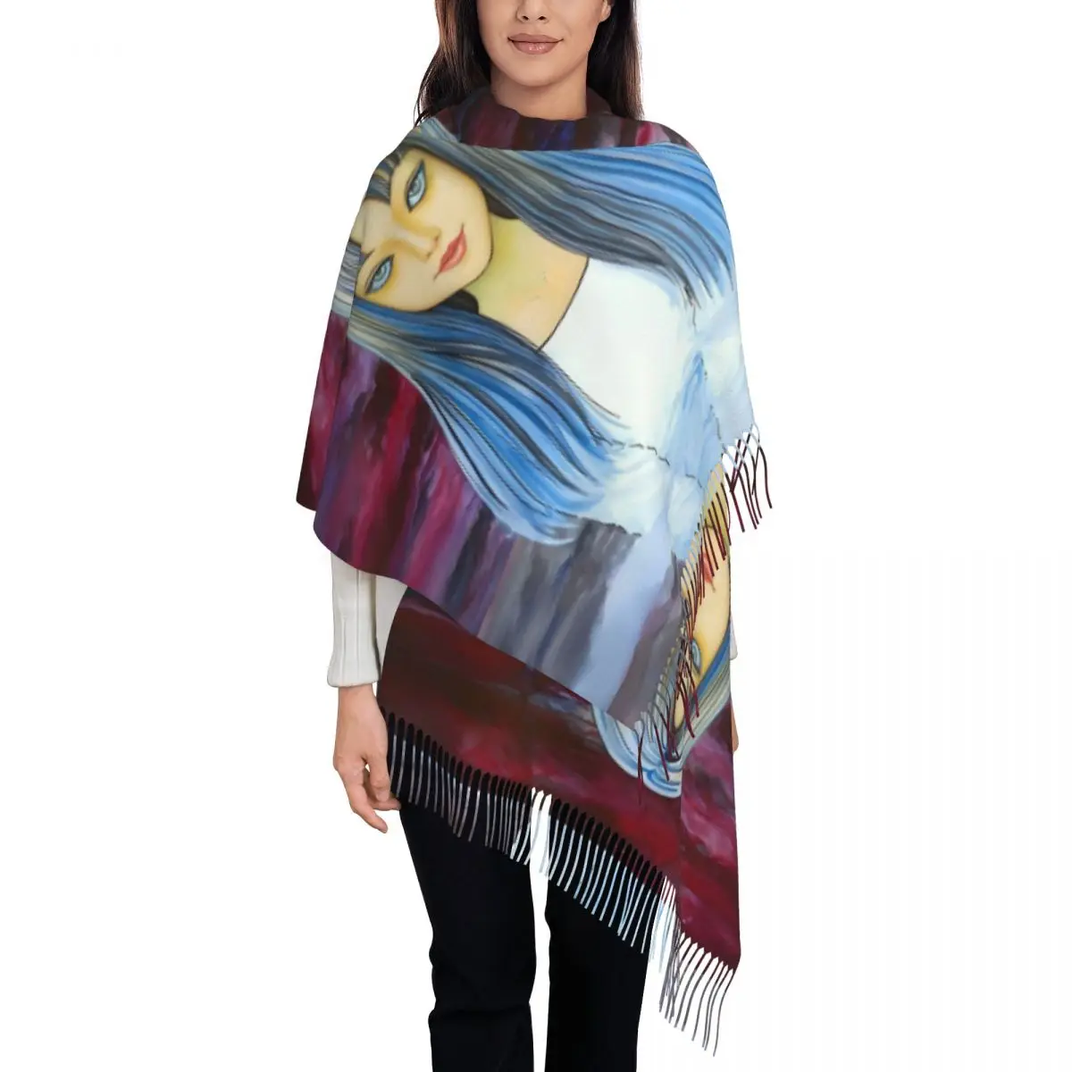 

Custom Print Manga Japan Horror Anime Junji Ito Scarf Women Men Winter Warm Scarves Shawls Wraps